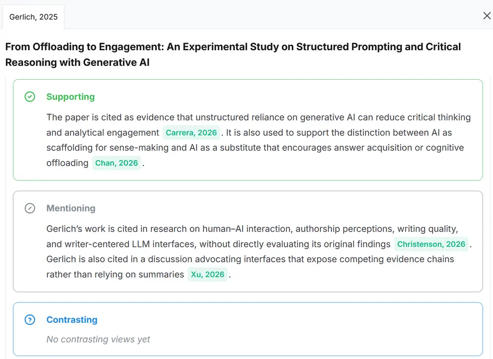 Abbildung zu: „How this paper is cited“ enthält eine qualitative Einschätzung, wie eine Studie rezipiert wurde